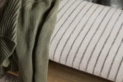 Sanja Cotton Upholstered Bench - Charcoal & Natural