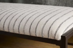 Sanja Cotton Upholstered Bench - Charcoal & Natural