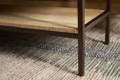 Sanja Cotton Upholstered Bench - Charcoal & Natural