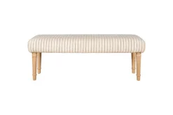 Sanja Stripe Upholstered Bench - Grey