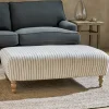 Sanja Stripe Upholstered Ottoman - Off White