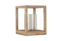 Sanora Mango Wood Lantern - Natural