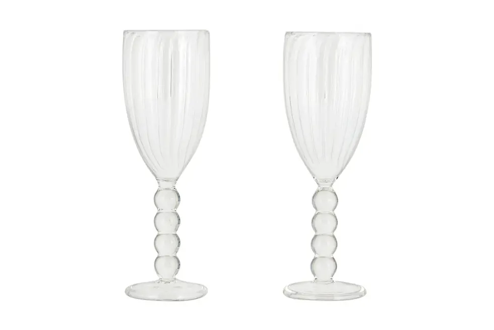 Santosa Champagne Flute - Clear (Set of 2)