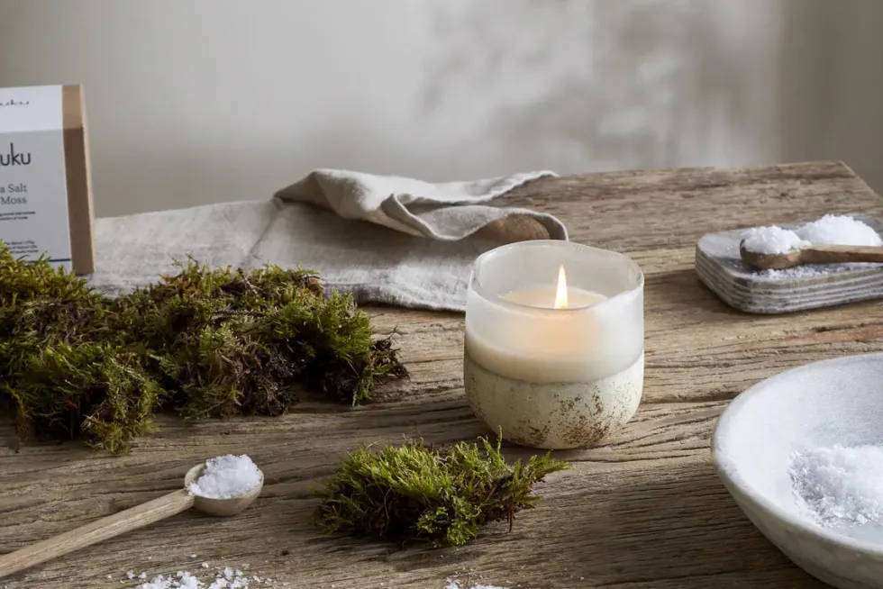 Sea Salt & Moss 1 Wick Scented Candle - Aged Smoke - 1 Wick