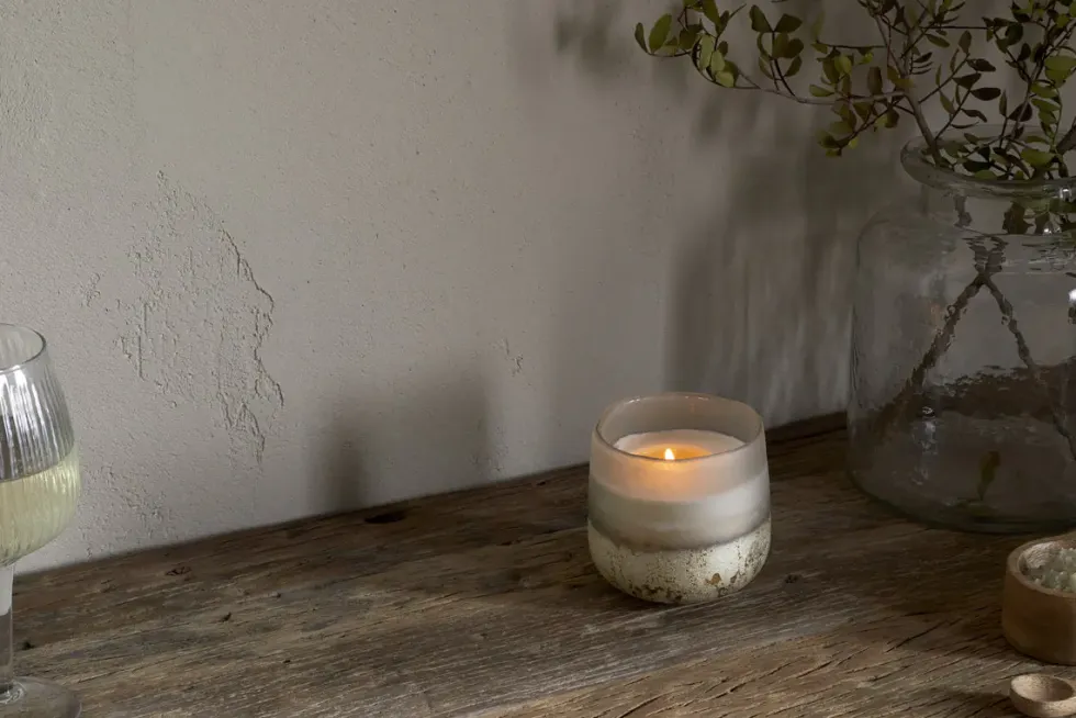 Sea Salt & Moss 3 Wick Scented Candle - Aged Smoke - 3 Wick
