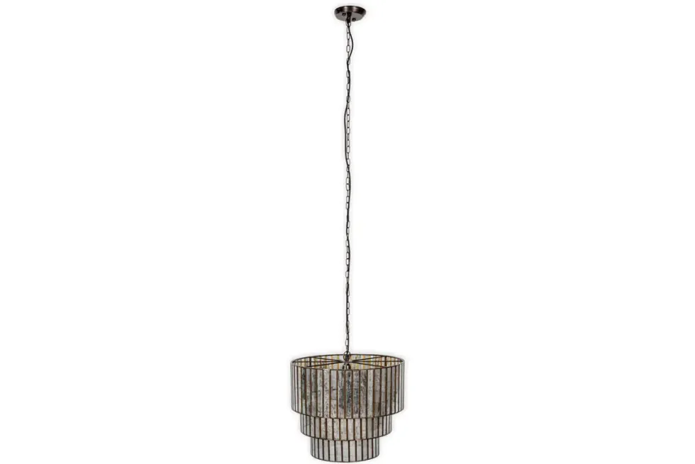 Shanaya Mottled Glass Chandelier - Antique Bronze
