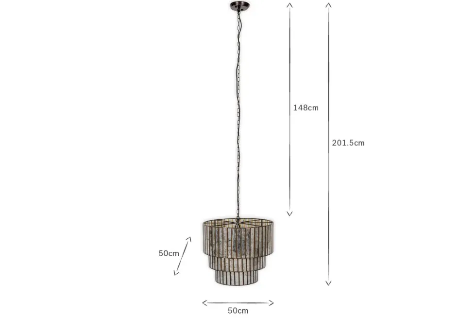Shanaya Mottled Glass Chandelier - Antique Bronze