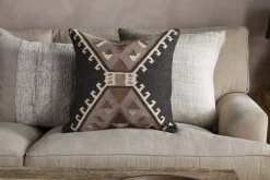 Shukhi Wool & Cotton Cushion Cover - Black & Brown