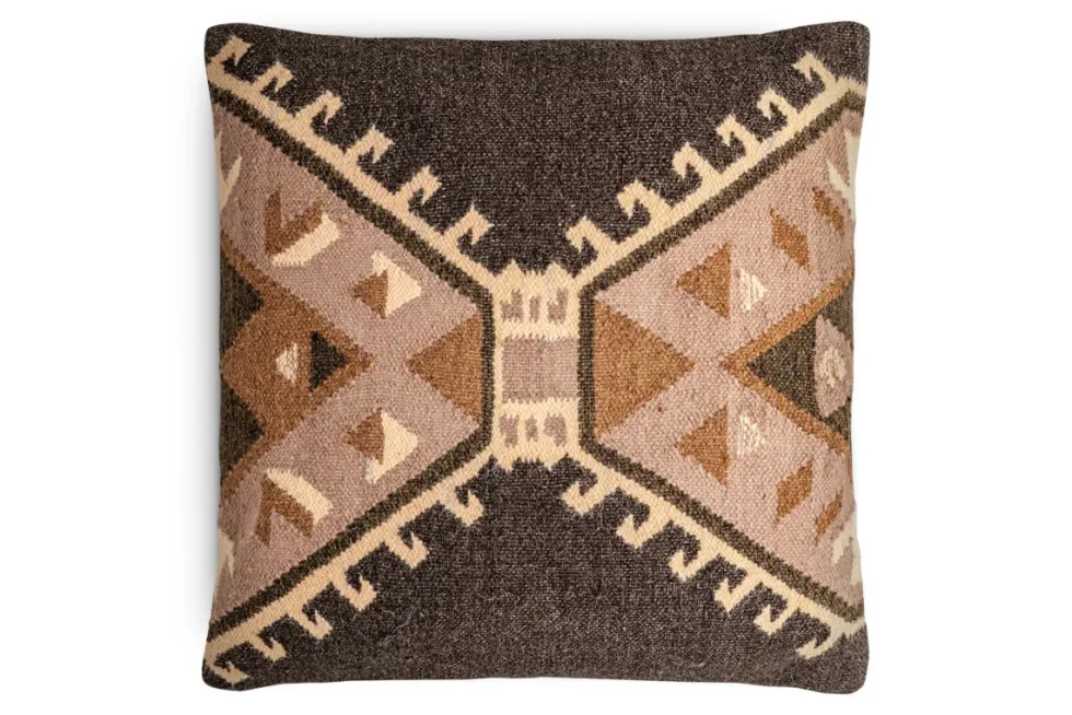 Shukhi Wool & Cotton Cushion Cover - Black & Brown