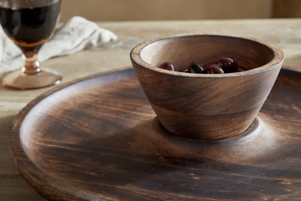 Sindar Serving Tray with Bowl - Natural