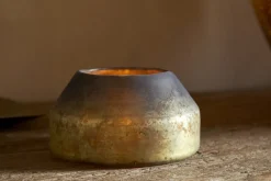 Singal Candle Holder - Green Smoke