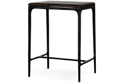 Sita Reclaimed Wood & Iron Side Table - Chocolate Brown