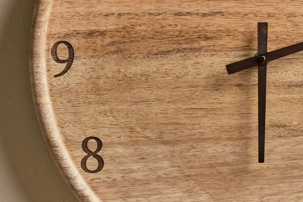 Som Mango Wood Clock - Natural