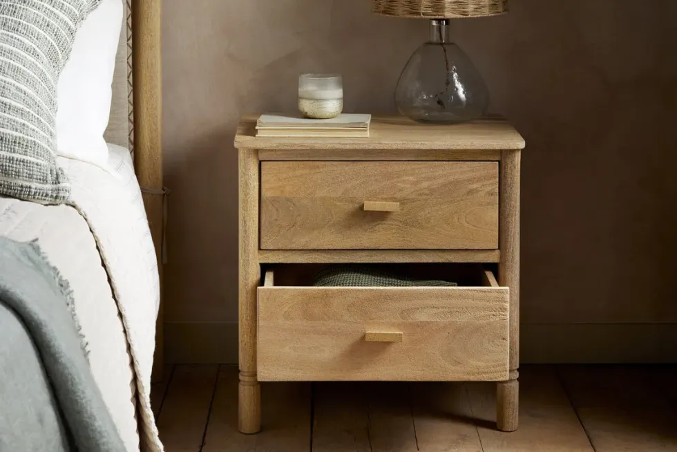 Sri Mango Wood Bedside Table - Natural