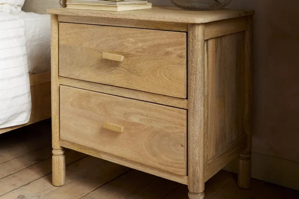 Sri Mango Wood Bedside Table - Natural