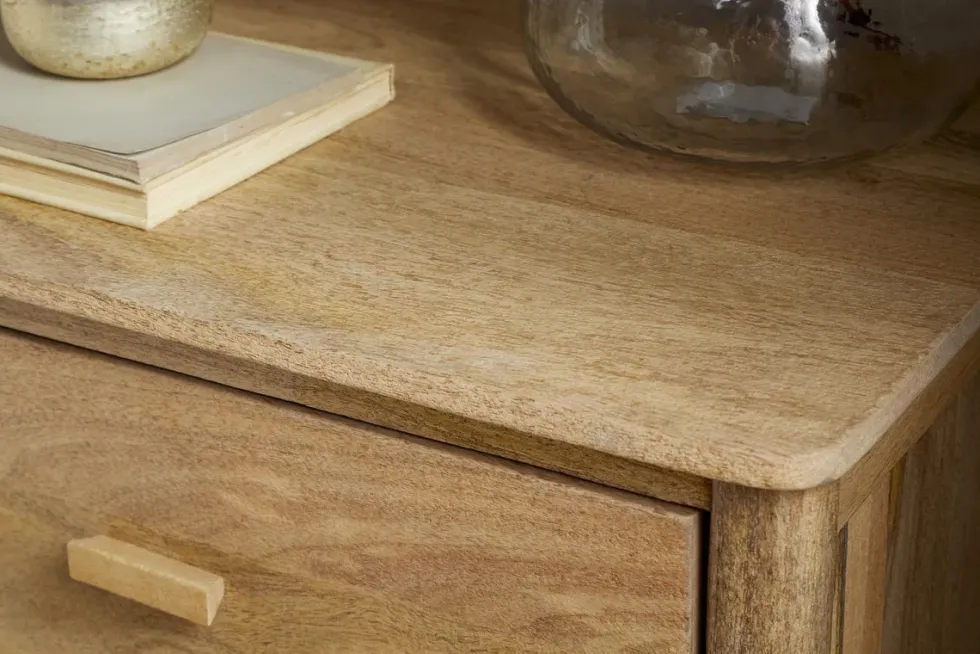 Sri Mango Wood Bedside Table - Natural