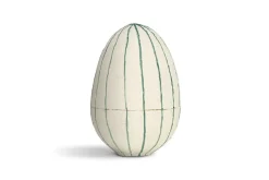Surya Recycled Cotton Paper Standing Opening Egg - Teal & Cream