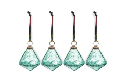Tamti Baubles - Teal Crackle - (Set of 4)