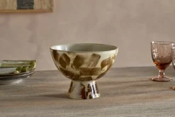 Terra Footed Bowl - Khaki Green