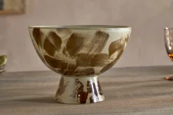 Terra Footed Bowl - Khaki Green