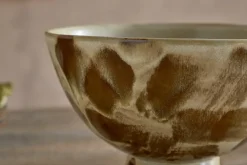 Terra Footed Bowl - Khaki Green
