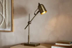 Thenkara Directional Desk Lamp - Antique Brass