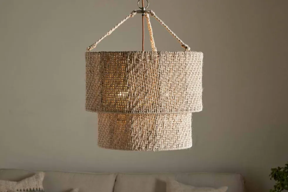 Thimba Woven Jute Chandelier - Natural