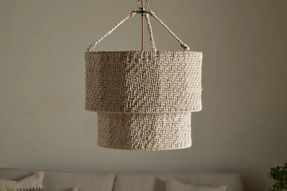 Thimba Woven Jute Chandelier - Natural
