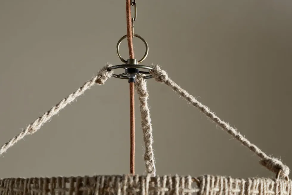 Thimba Woven Jute Chandelier - Natural
