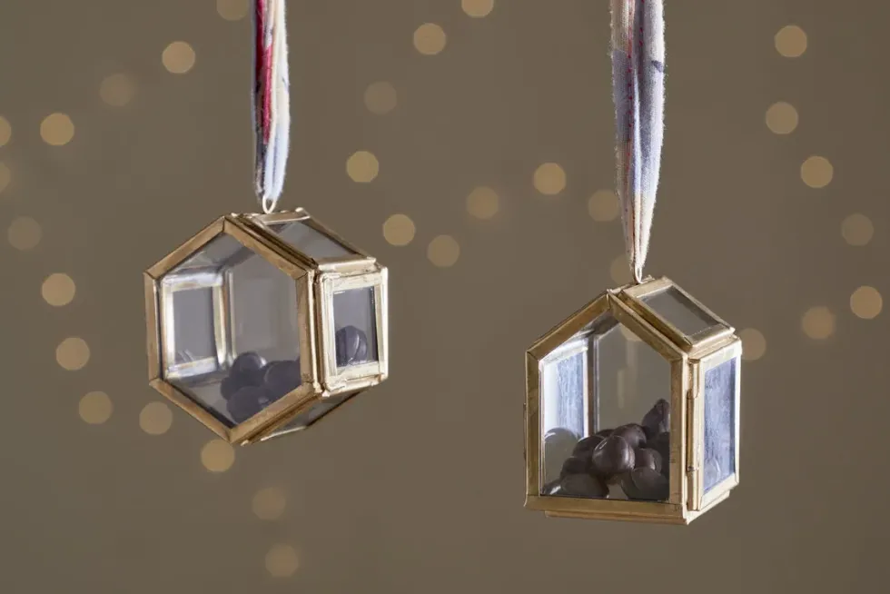Tiny Kiko Box Decorations - Antique Brass - (Set of 2)