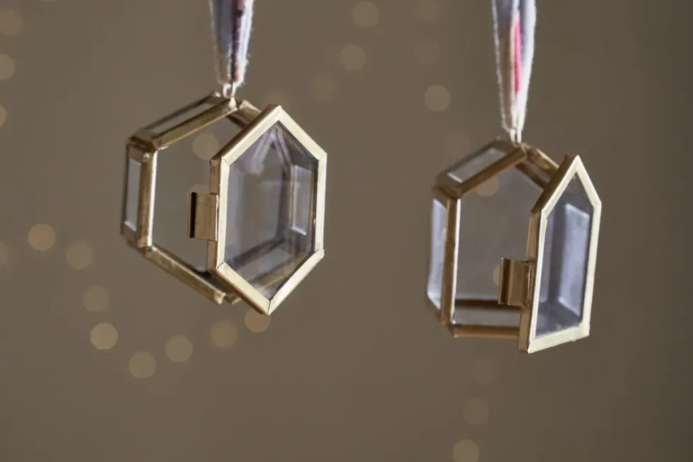 Tiny Kiko Box Decorations - Antique Brass - (Set of 2)