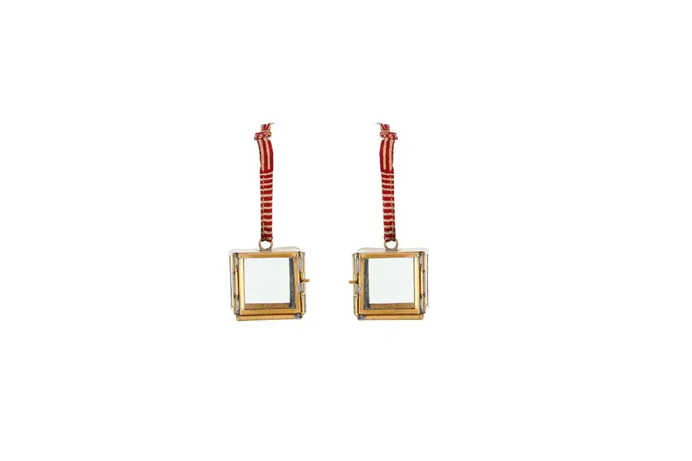 Tiny Kiko Box Decorations (Set of 2) - Antique Brass