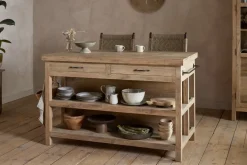 Tivu Reclaimed Wood Kitchen Island - Natural