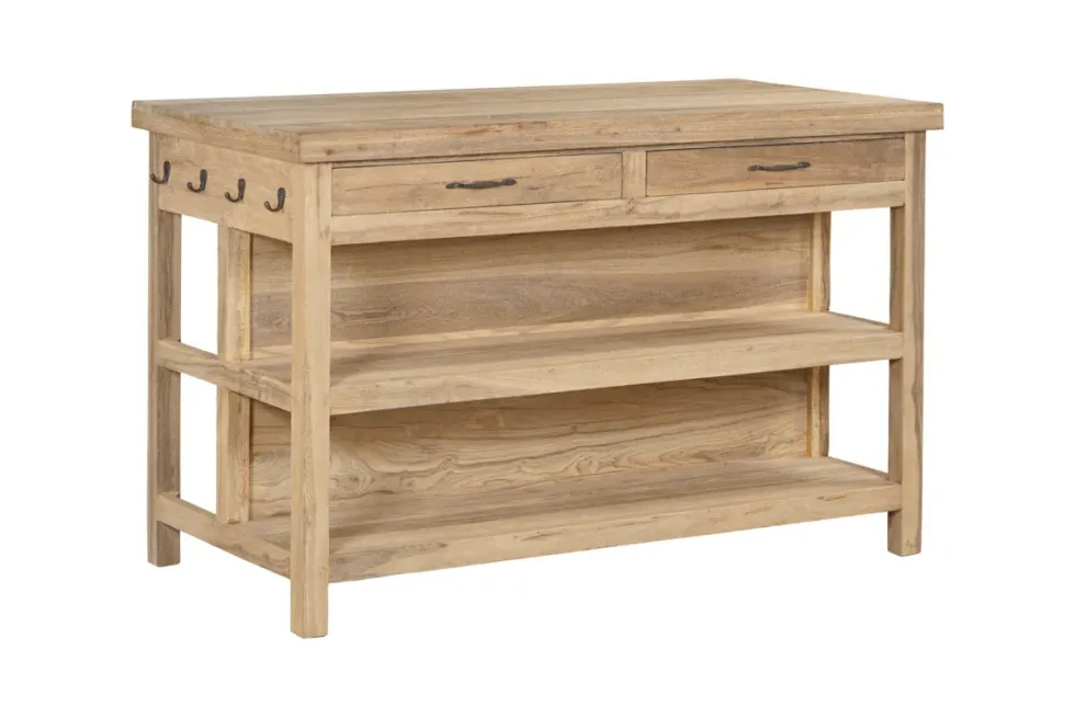 Tivu Reclaimed Wood Kitchen Island - Natural