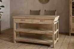 Tivu Reclaimed Wood Kitchen Island - Natural