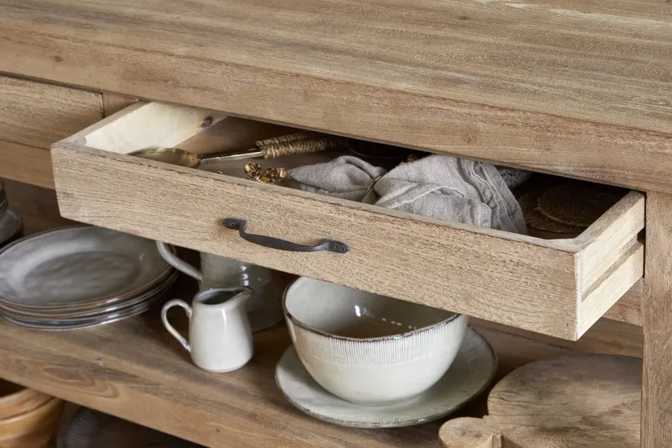 Tivu Reclaimed Wood Kitchen Island - Natural