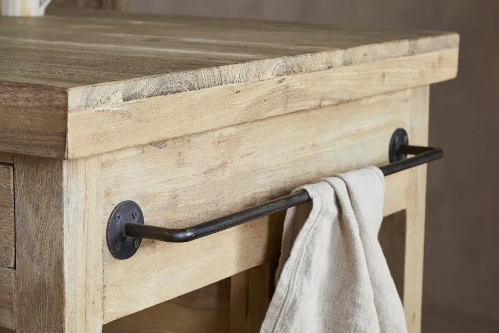 Tivu Reclaimed Wood Kitchen Island - Natural