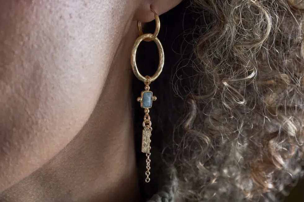 Tumari Amazonite Earrings - Gold
