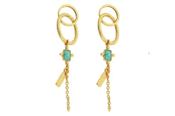 Tumari Amazonite Earrings - Gold
