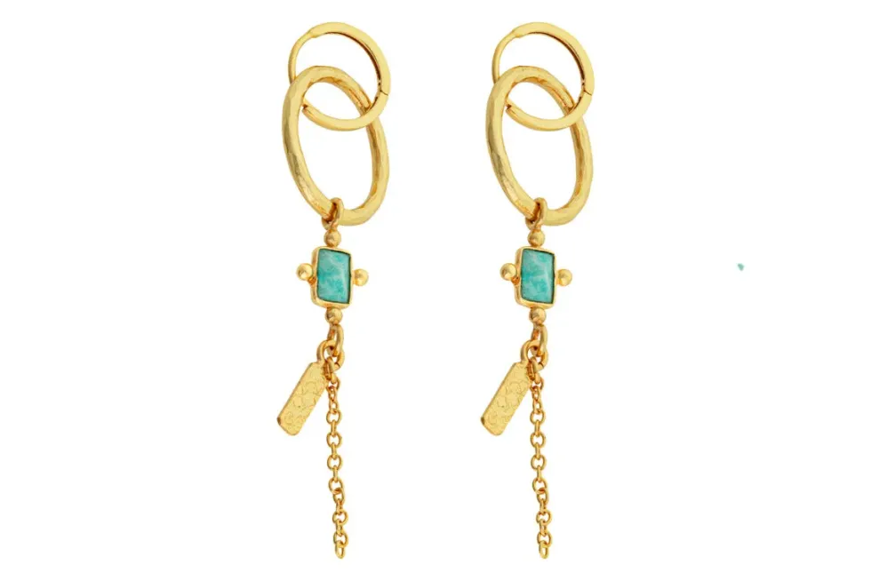 Tumari Amazonite Earrings - Gold