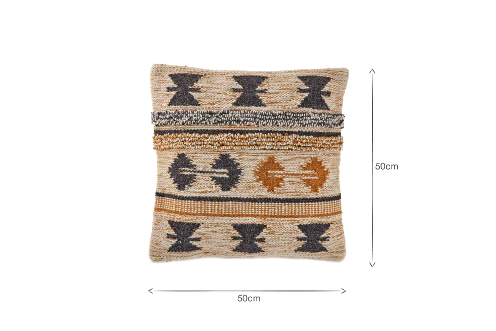 Tussi Ami Cushion Cover - Mustard & Grey