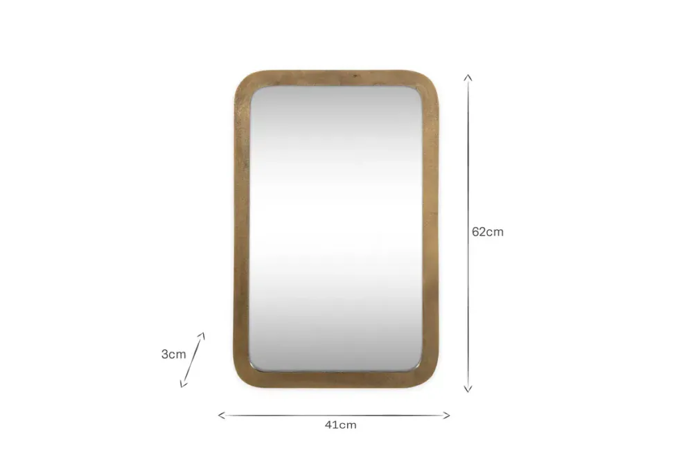 Ungura Rounded Mirror - Antique Brass - Small
