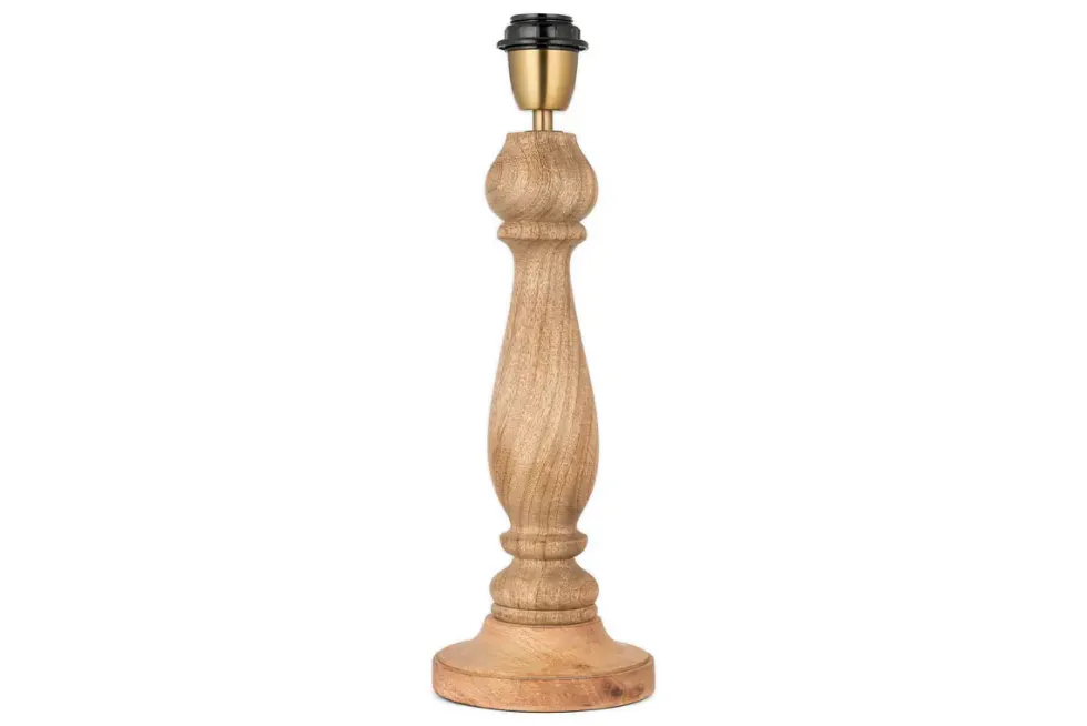 Usha Classic Wooden Table Lamp - Natural