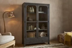 Valin Mango Wood & Glass Cabinet - Natural