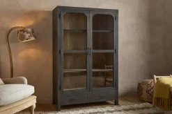 Valin Mango Wood & Glass Cabinet - Natural