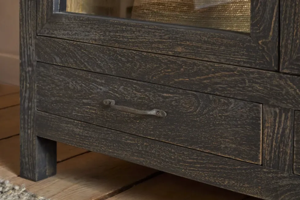 Valin Mango Wood & Glass Cabinet - Natural