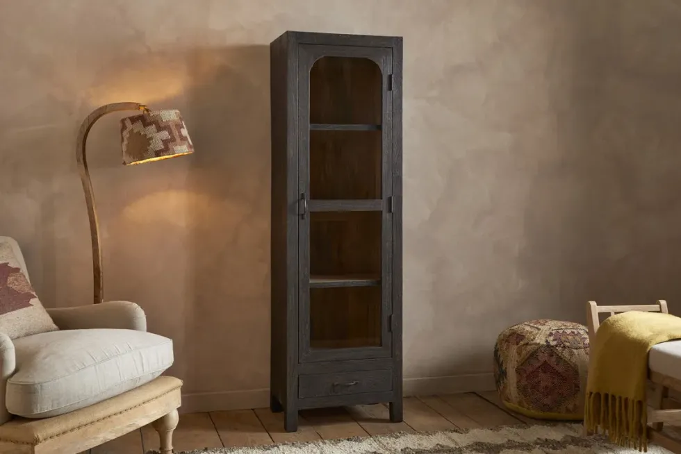 Valin Mango Wood & Glass Cabinet - Natural