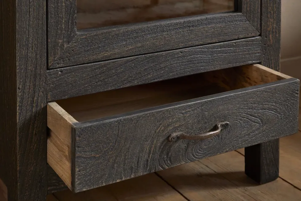 Valin Mango Wood & Glass Cabinet - Natural