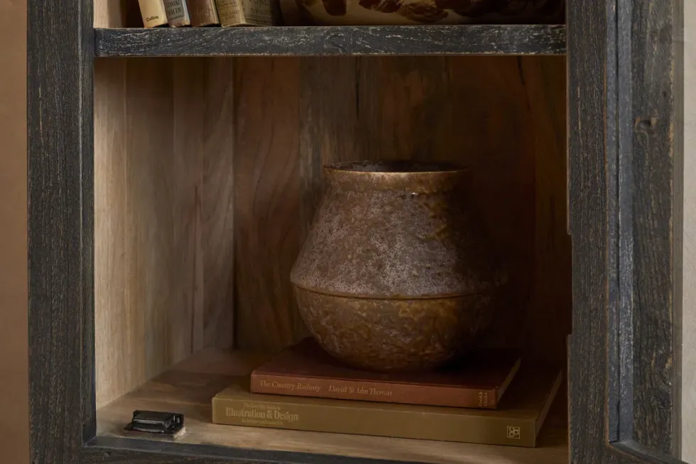 Valin Mango Wood & Glass Cabinet - Natural