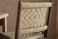 Vinay Jute & Wood Woven Counter Chair - Chocolate Brown